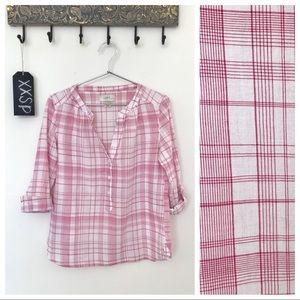 Loft Berry Pie Plaid Top
